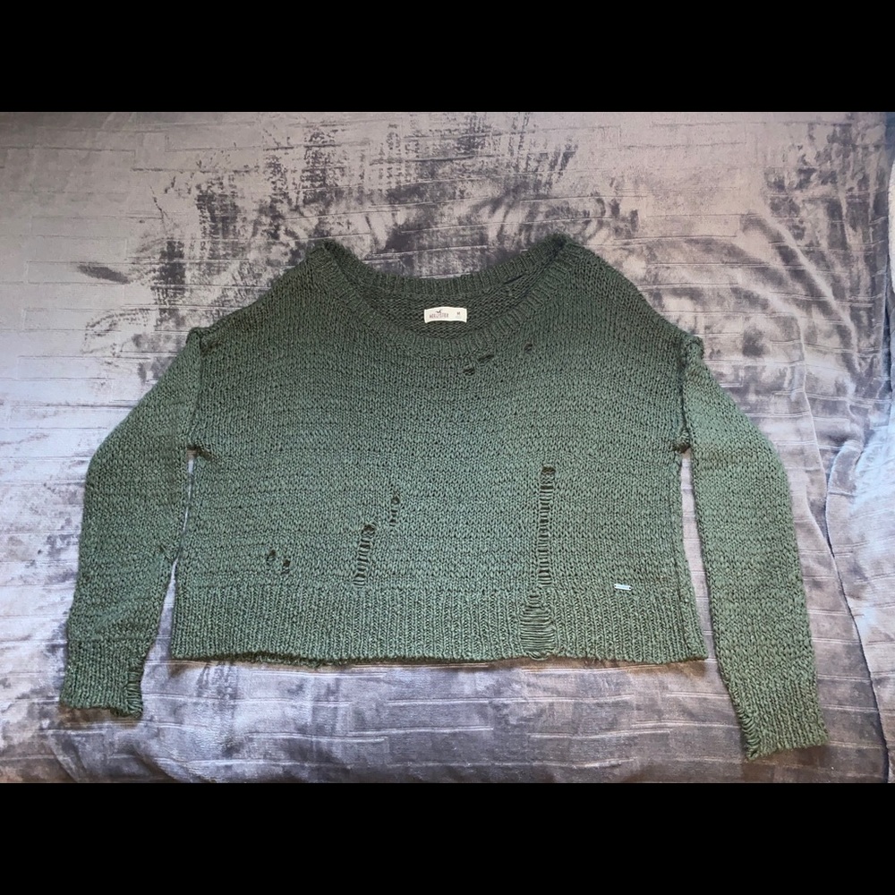 Dark Olive Green Knitted Oversize Sweater
